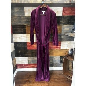 Diamond Tea Vintage Luxury Unisex Heavy Wrap Bath Robe Royal Purple Belted M